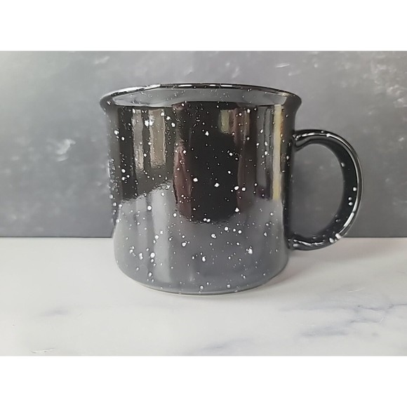 KAHLUA Coffee Mug Black With White Speckles 16 Oz - Picture 3 of 10